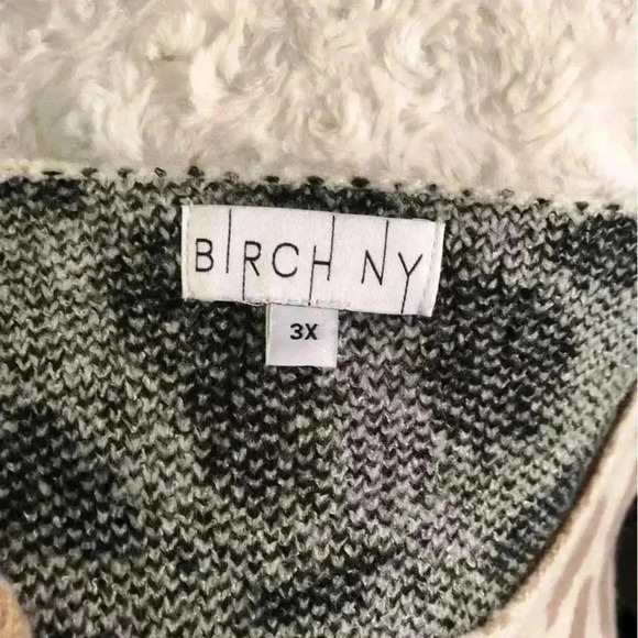 Birch NY Women’s 3X Mixed Media Chinky Knit Cheetah Print Sweater L/S - Picture 4 of 5